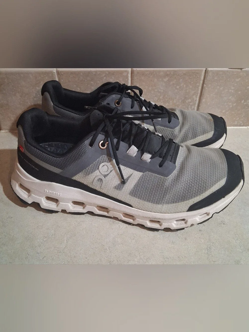 On Cloudvista Trail Running Sneakers, Black & White Colorway, Size W8